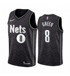 Men Brooklyn Nets 8 Jeff Green Black NBA Swingman 2020 21 Earned Edition Jersey