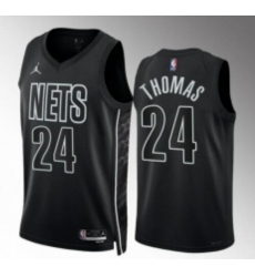 Men New York Brooklyn Nets Cam Thomas Black Fashion Stitched Jersey