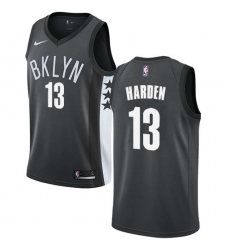 Men Nike Brooklyn Nets 13 James Harden Gray NBA Swingman Statement Edition Jersey