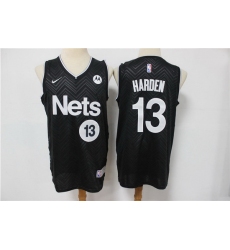 Men Nike Brooklyn Nets James Harden 13 Black NBA New grey playoff bonus jersey