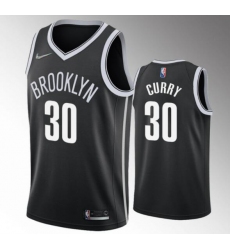 Men Nike Brooklyn Nets Seth Curry #30 Black Stitched Swingman Jersey