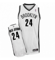 Mens Adidas Brooklyn Nets 24 Rondae Hollis Jefferson Authentic White Home NBA Jersey