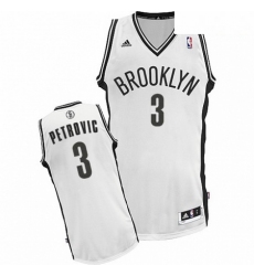 Mens Adidas Brooklyn Nets 3 Drazen Petrovic Swingman White Home NBA Jersey