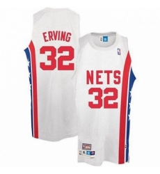 Mens Adidas Brooklyn Nets 32 Julius Erving Authentic White ABA Retro Throwback NBA Jersey