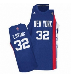Mens Adidas Brooklyn Nets 32 Julius Erving Swingman Blue ABA Retro Throwback NBA Jersey