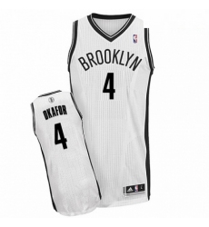Mens Adidas Brooklyn Nets 4 Jahlil Okafor Authentic White Home NBA Jersey 