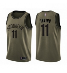 Mens Brooklyn Nets 11 Kyrie Irving Swingman Green Salute to Service Basketball Jersey 