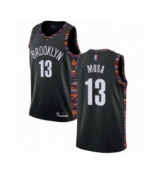 Mens Brooklyn Nets 13 Dzanan Musa Authentic Black Basketball Jersey 2018 19 City Edition 
