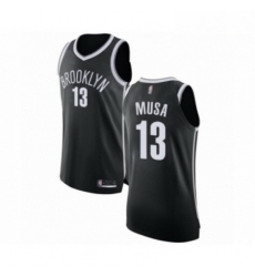 Mens Brooklyn Nets 13 Dzanan Musa Authentic Black Basketball Jersey Icon Edition 