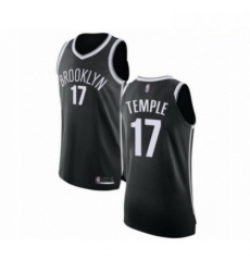 Mens Brooklyn Nets 17 Garrett Temple Authentic Black Basketball Jersey Icon Edition 