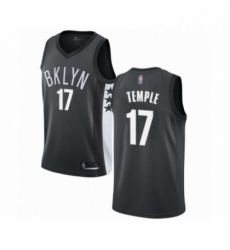 Mens Brooklyn Nets 17 Garrett Temple Authentic Gray Basketball Jersey Statement Edition 