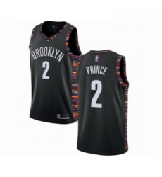 Mens Brooklyn Nets 2 Taurean Prince Authentic Black Basketball Jersey 2018 19 City Edition 