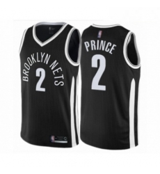 Mens Brooklyn Nets 2 Taurean Prince Authentic Black Basketball Jersey City Edition 