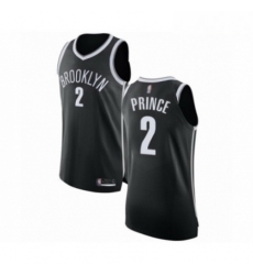 Mens Brooklyn Nets 2 Taurean Prince Authentic Black Basketball Jersey Icon Edition 