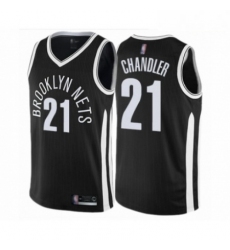 Mens Brooklyn Nets 21 Wilson Chandler Authentic Black Basketball Jersey City Edition 