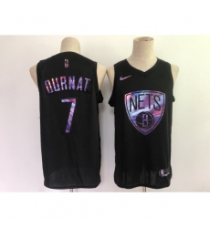 Men's Brooklyn Nets #7 Kevin Durant Black Iridescent Holographic 2021 Jersey