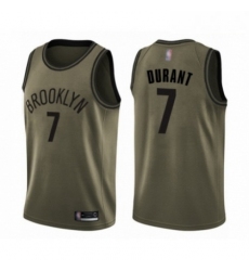 Mens Brooklyn Nets 7 Kevin Durant Swingman Green Salute to Service Basketball Jersey 