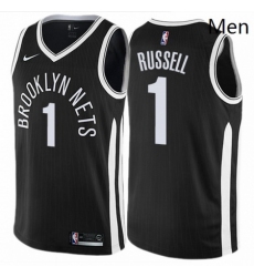 Mens Nike Brooklyn Nets 1 DAngelo Russell Swingman Black NBA Jersey City Edition