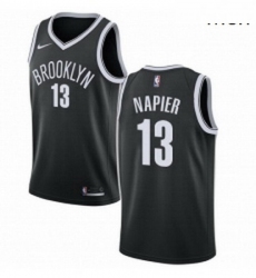 Mens Nike Brooklyn Nets 13 Shabazz Napier Swingman Black NBA Jersey Icon Edition 