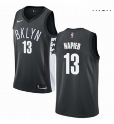 Mens Nike Brooklyn Nets 13 Shabazz Napier Swingman Gray NBA Jersey Statement Edition 