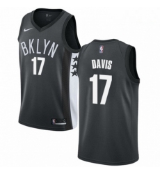 Mens Nike Brooklyn Nets 17 Ed Davis Swingman Gray NBA Jersey Statement Edition 