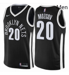 Mens Nike Brooklyn Nets 20 Timofey Mozgov Authentic Black NBA Jersey City Edition