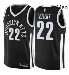 Mens Nike Brooklyn Nets 22 Caris LeVert Authentic Black NBA Jersey City Edition
