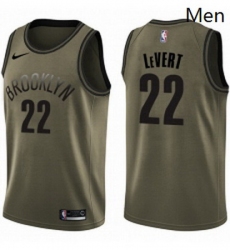 Mens Nike Brooklyn Nets 22 Caris LeVert Swingman Green Salute to Service NBA Jersey