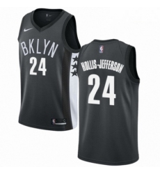 Mens Nike Brooklyn Nets 24 Rondae Hollis Jefferson Authentic Gray NBA Jersey Statement Edition