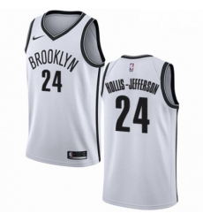 Mens Nike Brooklyn Nets 24 Rondae Hollis Jefferson Authentic White NBA Jersey Association Edition