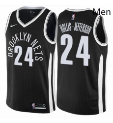 Mens Nike Brooklyn Nets 24 Rondae Hollis Jefferson Swingman Black NBA Jersey City Edition