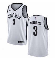 Mens Nike Brooklyn Nets 3 Drazen Petrovic Authentic White NBA Jersey Association Edition