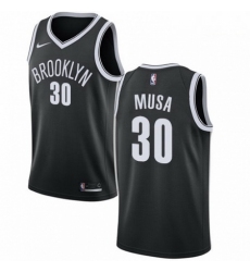 Mens Nike Brooklyn Nets 30 Dzanan Musa Swingman Black NBA Jersey Icon Edition 