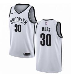 Mens Nike Brooklyn Nets 30 Dzanan Musa Swingman White NBA Jersey Association Edition 