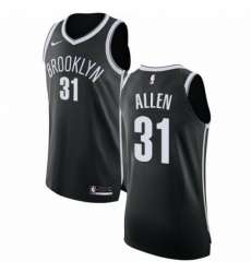 Mens Nike Brooklyn Nets 31 Jarrett Allen Authentic Black Road NBA Jersey Icon Edition 