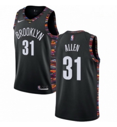 Mens Nike Brooklyn Nets 31 Jarrett Allen Swingman Black NBA Jersey 2018 19 City Edition 