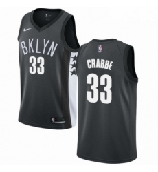 Mens Nike Brooklyn Nets 33 Allen Crabbe Authentic Gray NBA Jersey Statement Edition 