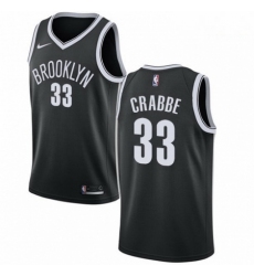 Mens Nike Brooklyn Nets 33 Allen Crabbe Swingman Black Road NBA Jersey Icon Edition 