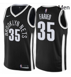 Mens Nike Brooklyn Nets 35 Kenneth Faried Swingman Black NBA Jersey City Edition 
