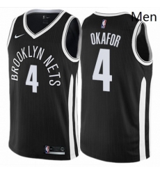 Mens Nike Brooklyn Nets 4 Jahlil Okafor Authentic Black NBA Jersey City Edition 