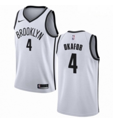 Mens Nike Brooklyn Nets 4 Jahlil Okafor Authentic White NBA Jersey Association Edition 