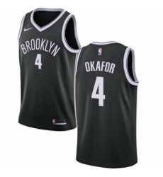 Mens Nike Brooklyn Nets 4 Jahlil Okafor Swingman Black Road NBA Jersey Icon Edition 