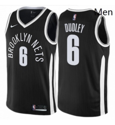 Mens Nike Brooklyn Nets 6 Jared Dudley Swingman Black NBA Jersey City Edition 
