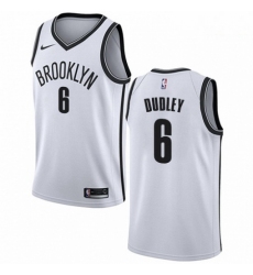 Mens Nike Brooklyn Nets 6 Jared Dudley Swingman White NBA Jersey Association Edition 