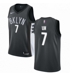 Mens Nike Brooklyn Nets 7 Jeremy Lin Authentic Gray NBA Jersey Statement Edition