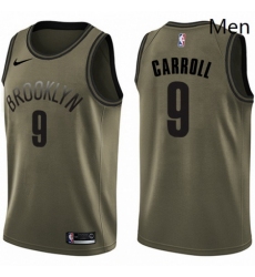 Mens Nike Brooklyn Nets 9 DeMarre Carroll Swingman Green Salute to Service NBA Jersey 