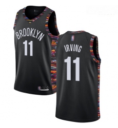Nets #11 Kyrie Irving Black Basketball Swingman City Edition 2018 19 Jersey
