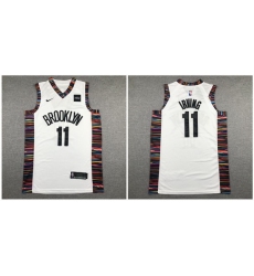 Nets 11 Kyrie Irving White City Edition Nike Authentic Jersey