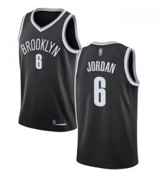 Nets #6 DeAndre Jordan Black Basketball Swingman Icon Edition Jersey