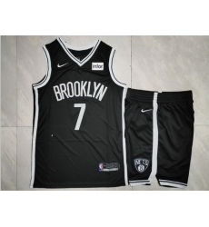 Nets 7 Kevin Durant Black Nike Swingman Jersey 28With Shorts